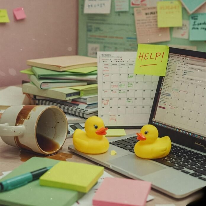 Cluttered Desk Productivity Chaos Cluttered Desk Productivity Chaos