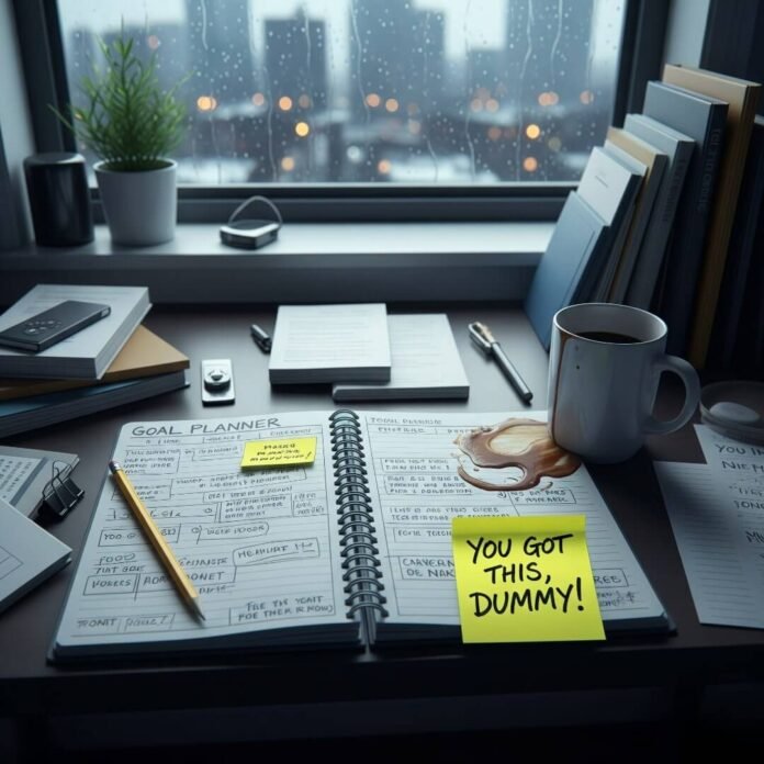 Cluttered Desk, Bright Future: Boston Apartment Goal Planner Cluttered Desk, Bright Future: Boston Apartment Goal Planner