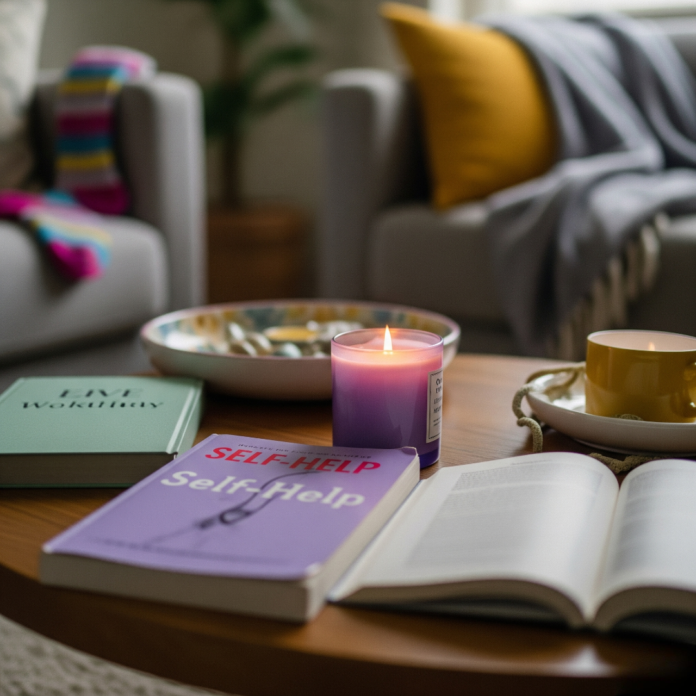 Cozy Sunday Self-Care: Lavender Candle & Book Cozy Sunday Self-Care: Lavender Candle & Book
