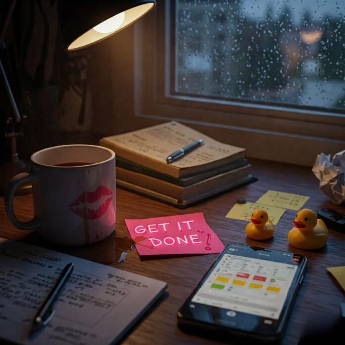 Cluttered Desk Seattle Apartment: Lipstick Stain Cluttered Desk Seattle Apartment: Lipstick Stain