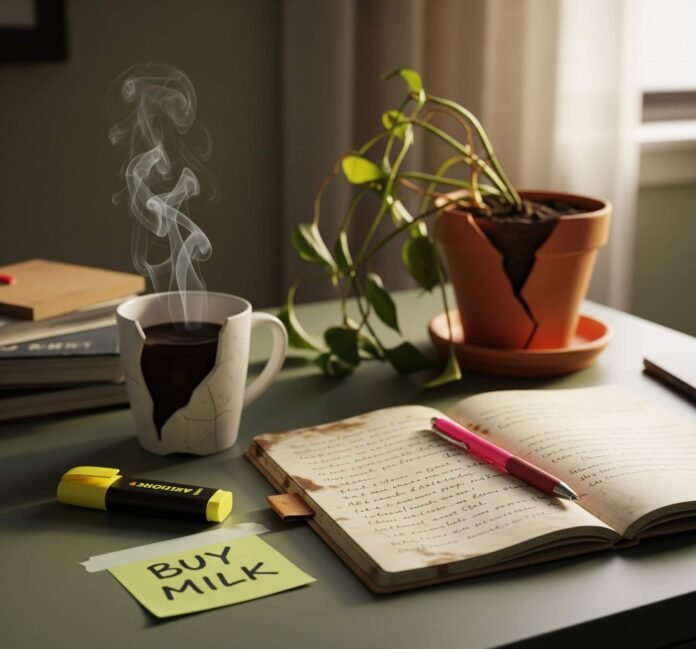 Cluttered Desk Chaos: My Wry Morning Routine in Columbus Cluttered Desk Chaos: My Wry Morning Routine in Columbus