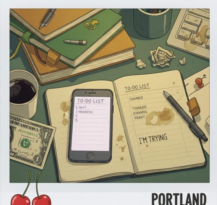Vintage Cluttered Portland Desk: "Work in Progress" Polaroid Aesthetic Vintage Cluttered Portland Desk: "Work in Progress" Polaroid Aesthetic