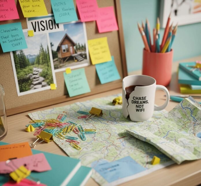 Cleveland Desk Vision Board: Authentic Chaos & Dream Chasing Cleveland Desk Vision Board: Authentic Chaos & Dream Chasing