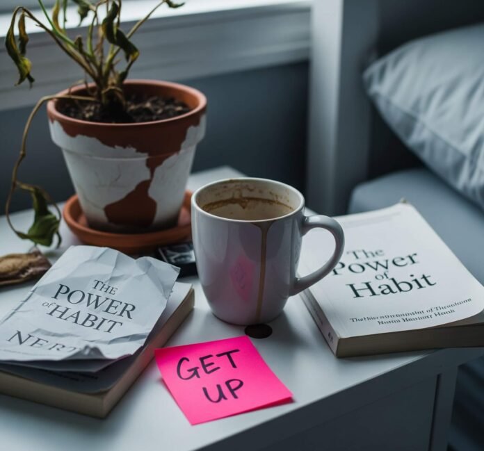 Messy Morning Motivation: "The Power of Habit" & "GET UP" Sticky Note Messy Morning Motivation: "The Power of Habit" & "GET UP" Sticky Note
