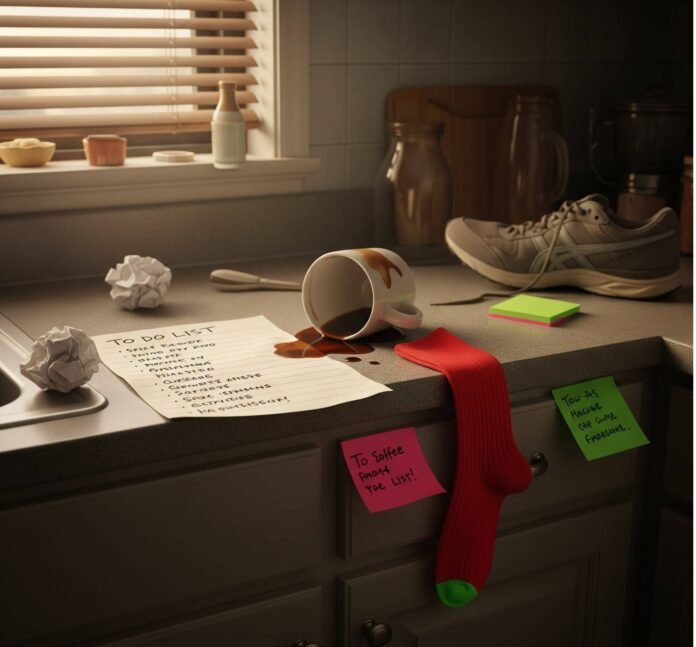 Brooklyn Morning: Cluttered Kitchen Counter Chaos & Cautious Optimism Brooklyn Morning: Cluttered Kitchen Counter Chaos & Cautious Optimism