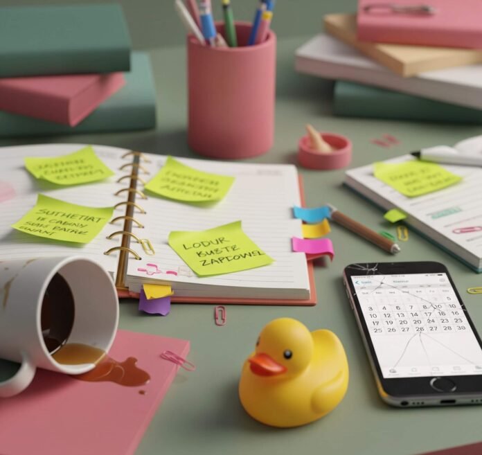 Cluttered Desk Chaos: Time Management Disaster Cluttered Desk Chaos: Time Management Disaster