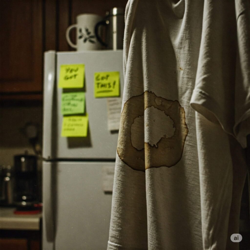 Coffee Stain & 'You Got This!': A Kitchen Moment