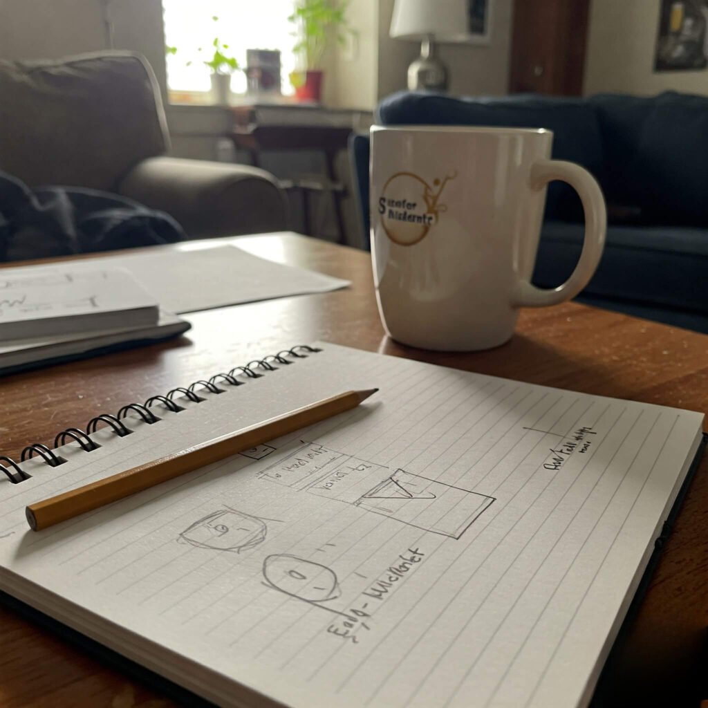 Coffee, Sketches & Fixed Mindset: Candid Apartment Photo