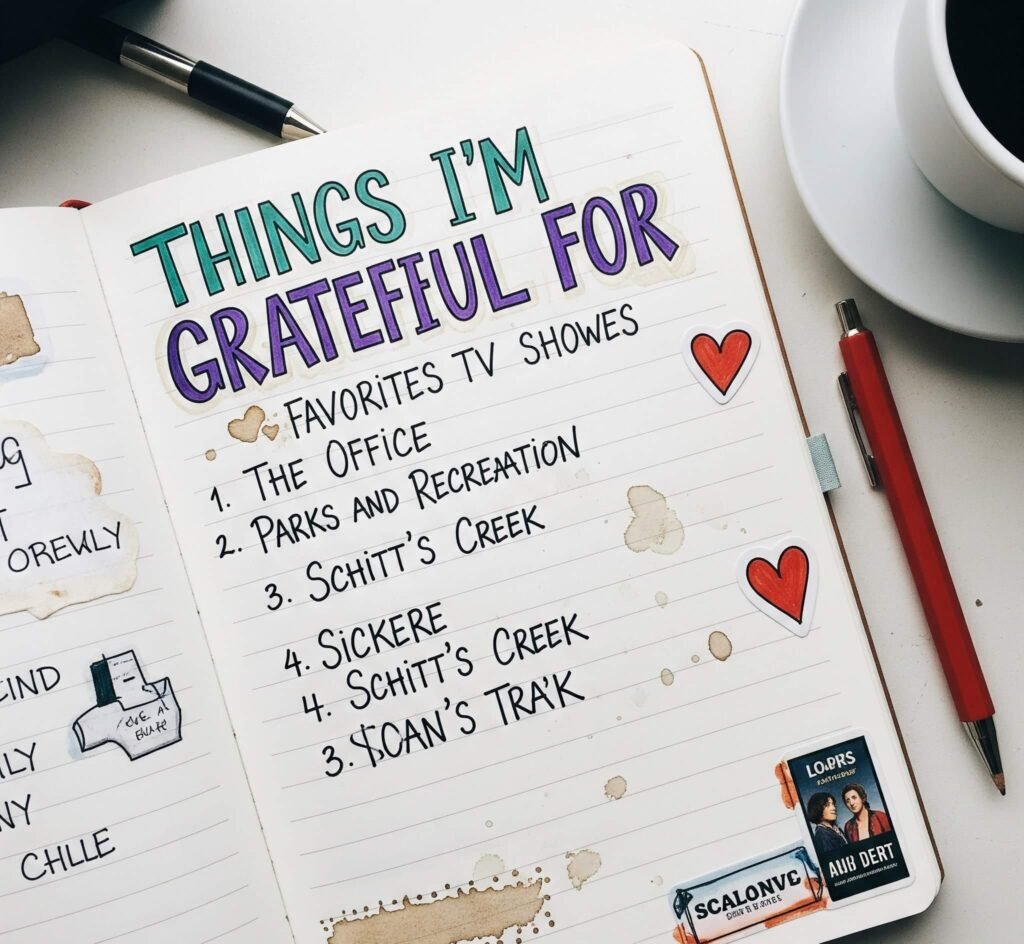 Things I'm Grateful For: TV Show Edition - A Humorous Look at a "Failed" Gratitude Journal