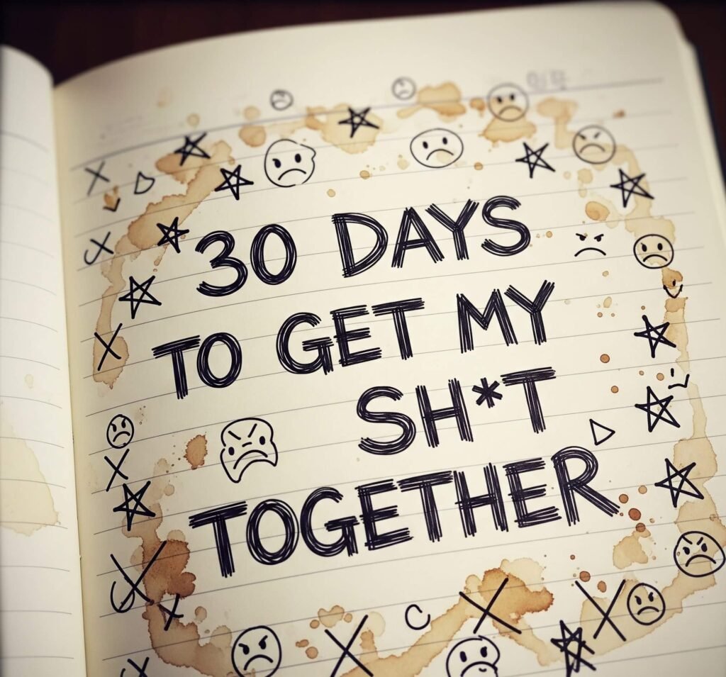 "30 Days to Get My Sh*t Together" - Relatable Messy Notebook Motivation