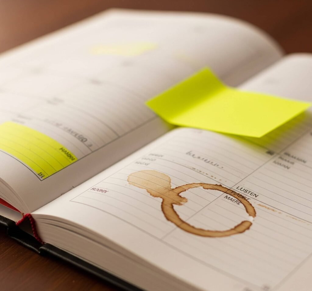 Sloppy Planner: Coffee Stains & Sticky Notes
