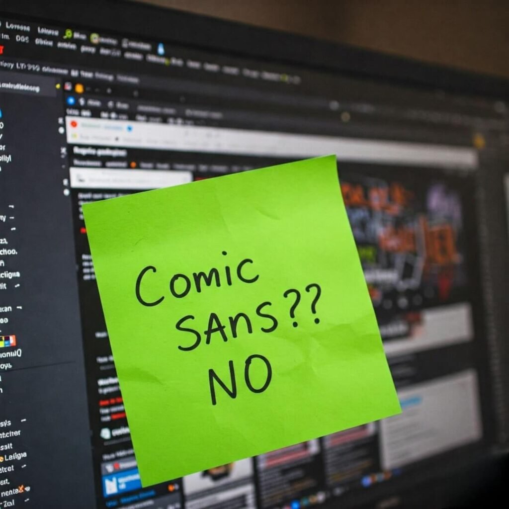 Comic Sans NO Sticky Note