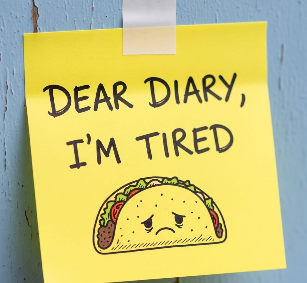 Sad Taco Diary: A Tired Tale on a Sticky Notes