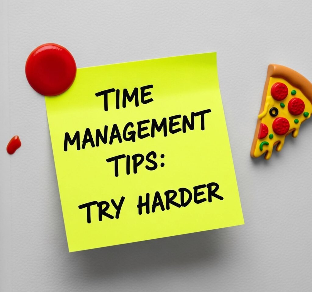 Funny Time Management: Sticky Note & Ketchup