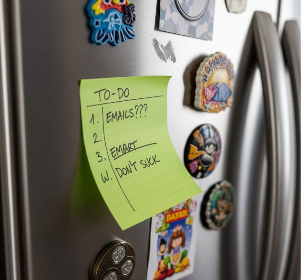 Messy Fridge To-Do: A Hopeful (Yet Failing) Organization Attempt