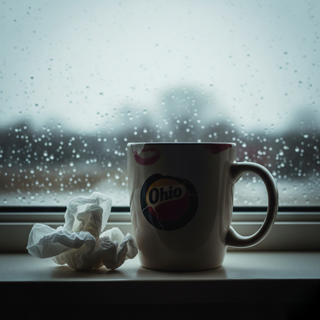 Chipped Mug Self-Care: Ohio Sky & Lipstick Smudge