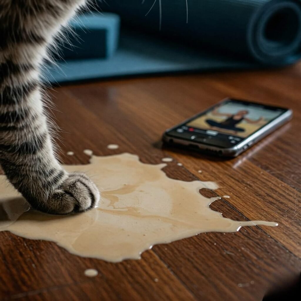 Latte Spill & Cat