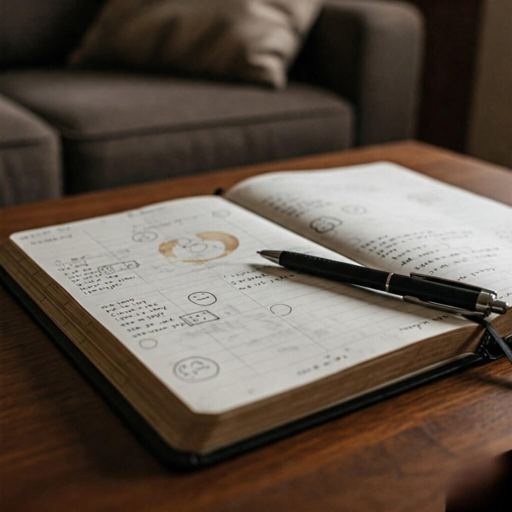 Abandoned Planner with Coffee Ring: Productivity Failures