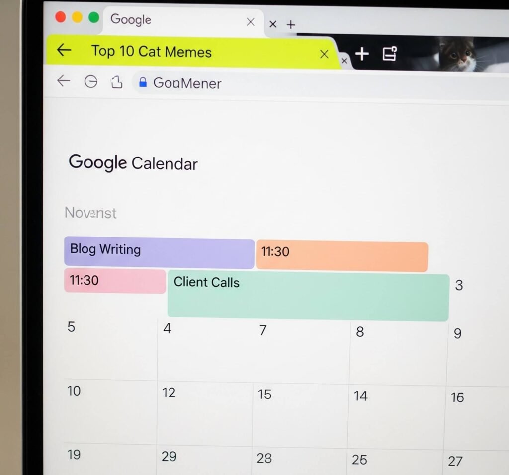Productivity vs. Cat Memes: My Calendar Fail