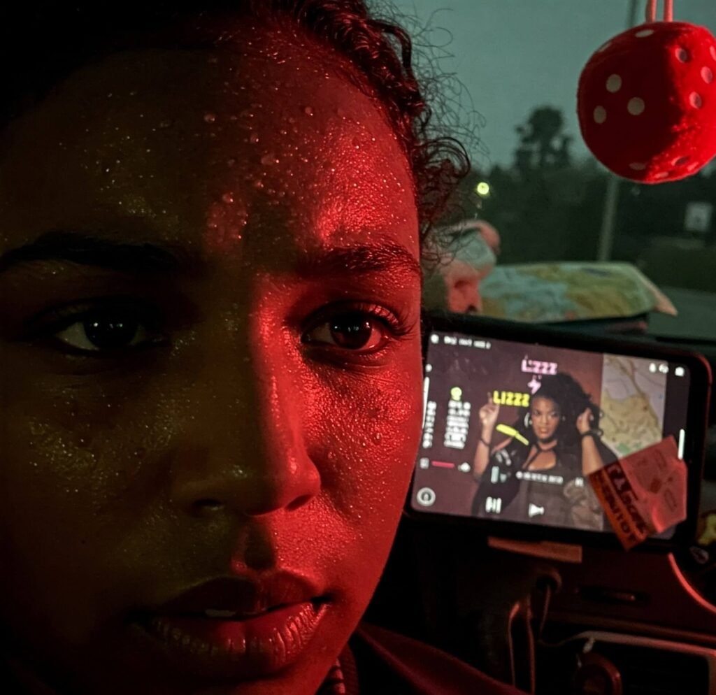 Traffic jam selfie with Lizzo