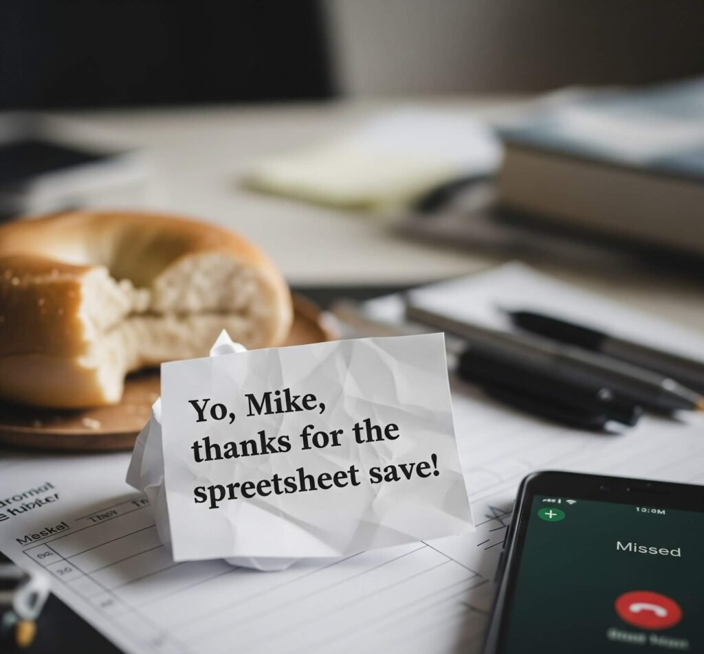 Spreadsheet Savior: A Quick Thanks on a Messy Desk