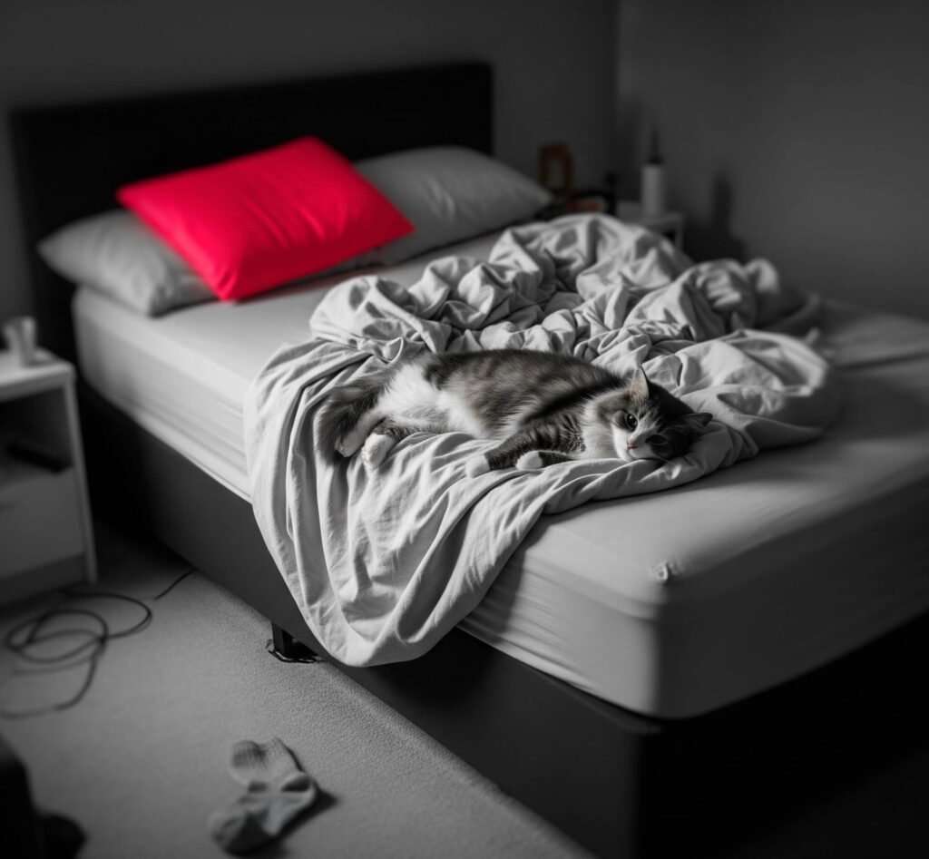 Fluffy's Morning: Bed Chaos & Cat Naps