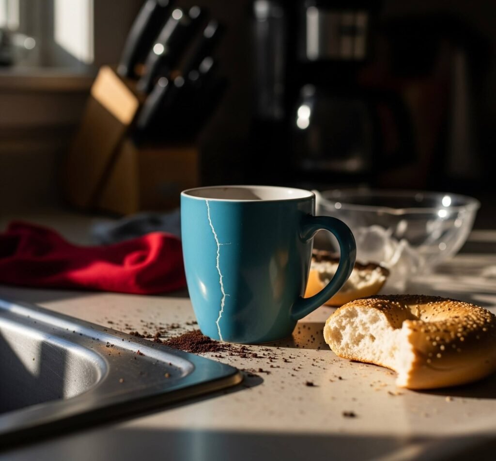 Chipped Mug, Red Sock: My Messy Morning Reality