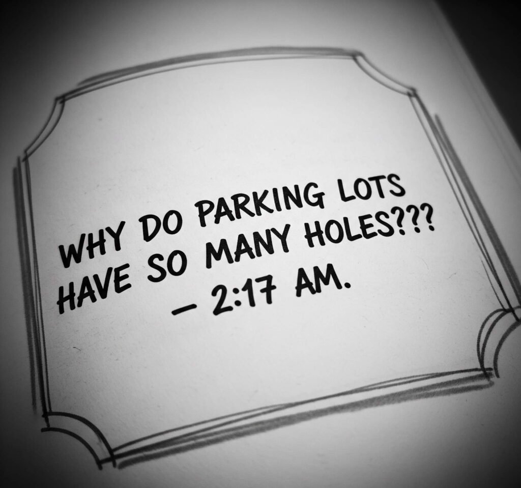 Late-Night Parking Lot Thoughts: "Why So Many Holes?"