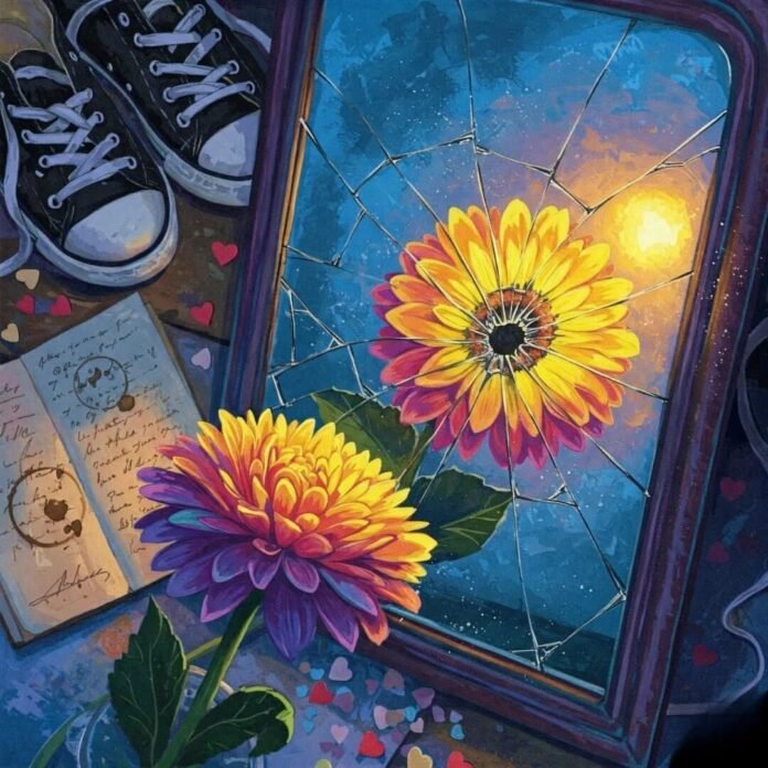 Cracked Mirror Flower Painting