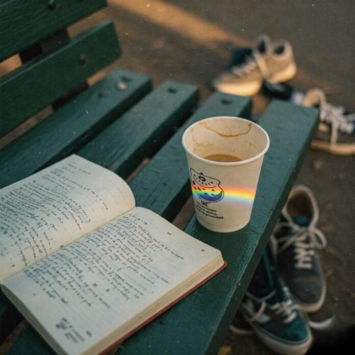 Journaling in Park Coffee Reflection
