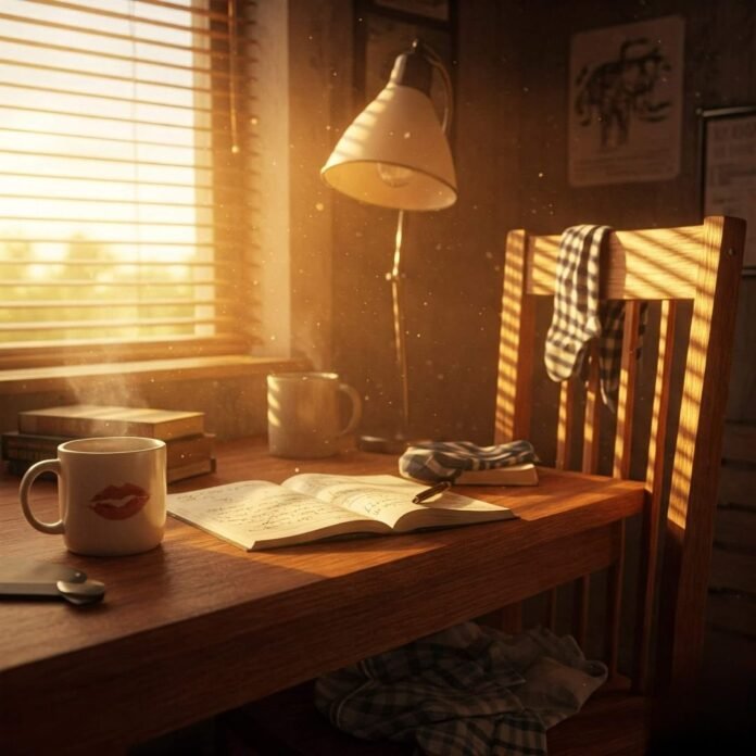 Cluttered Desk Sunrise: Hopeful Start