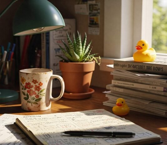 The Science of Habits: Why We Do What We Do Cluttered Desk Scene