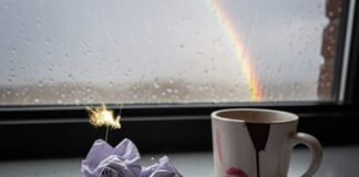 How to Stay Positive When Everything Feels Negative Chicago Diner Vibes: Hopeful Messy Affirmations & Rainy Window Rainbow