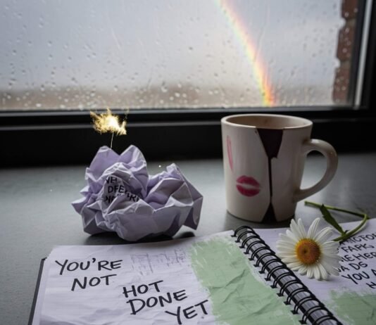 How to Stay Positive When Everything Feels Negative Chicago Diner Vibes: Hopeful Messy Affirmations & Rainy Window Rainbow