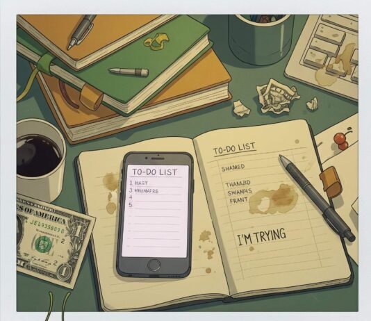 Productivity Secrets of Top Entrepreneurs Vintage Cluttered Portland Desk: "Work in Progress" Polaroid Aesthetic