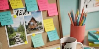 Vision Board Ideas That Align with Your Goals Cleveland Desk Vision Board: Authentic Chaos & Dream Chasing