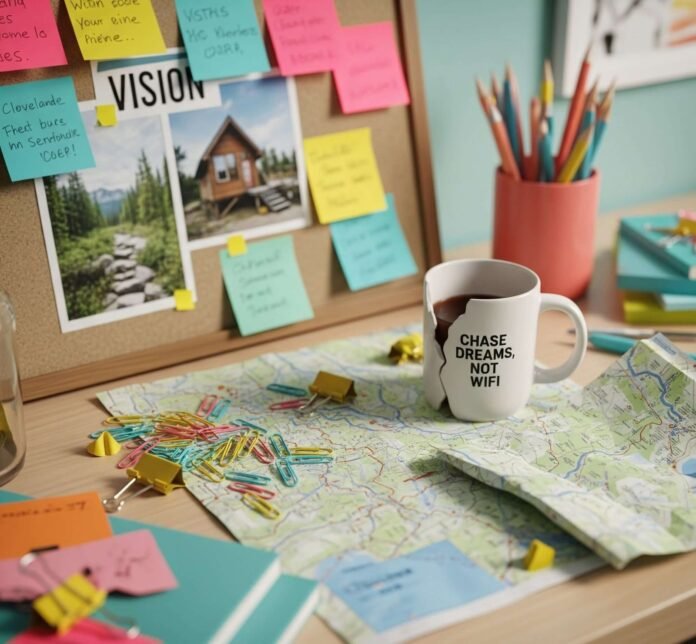 Cleveland Desk Vision Board: Authentic Chaos & Dream Chasing Cleveland Desk Vision Board: Authentic Chaos & Dream Chasing